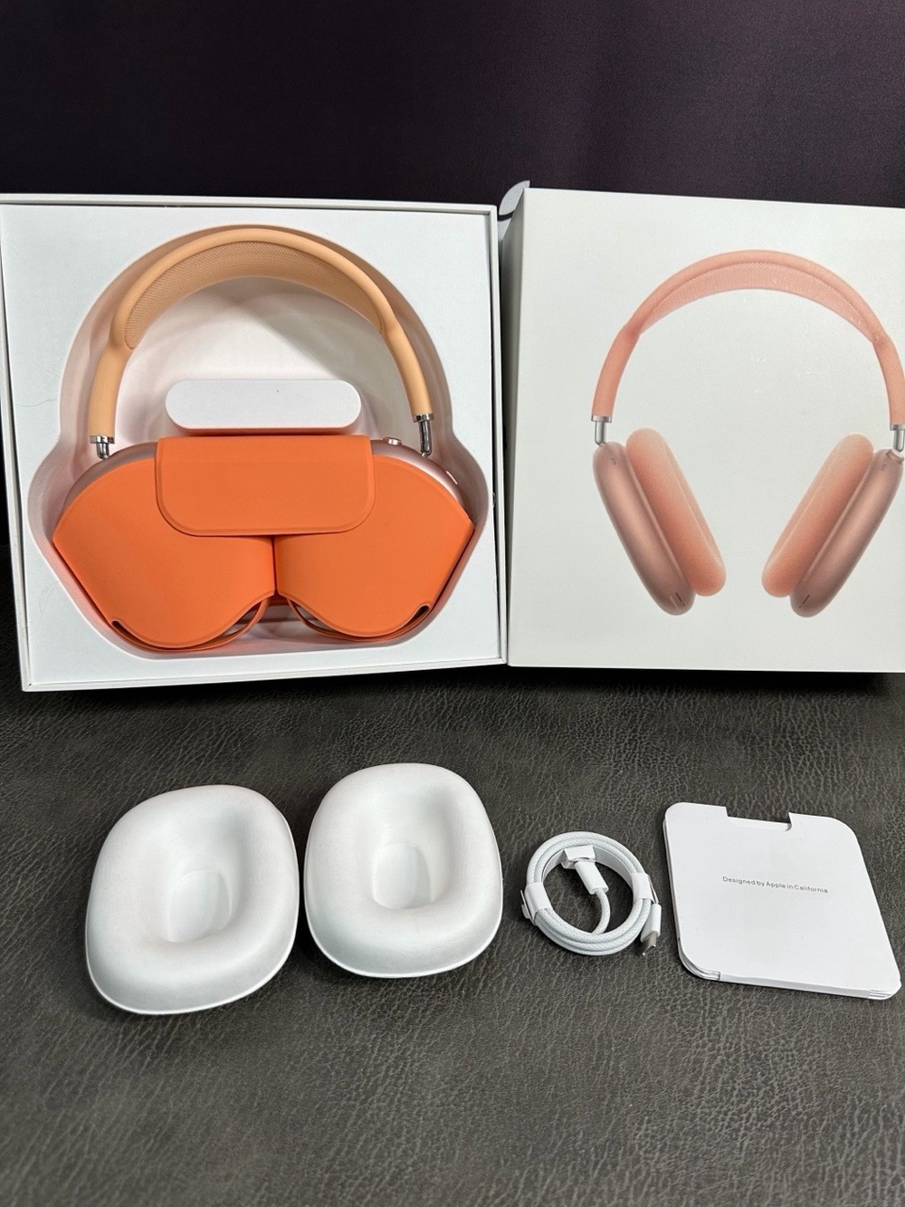 Apple AirPods Max Headphones in Coral Orange and Peach